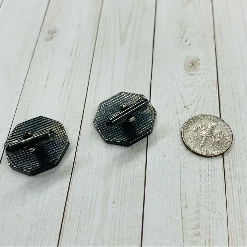Gunmetal Octagon Cufflinks‎